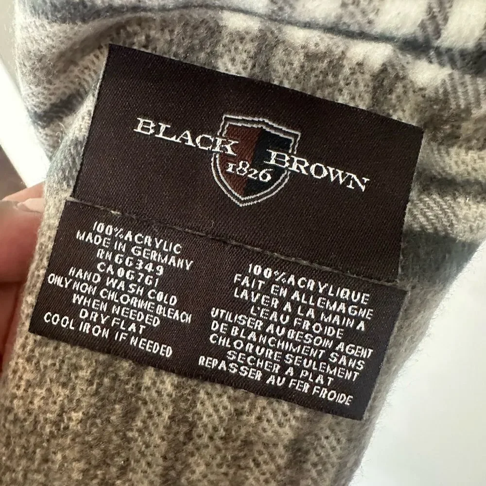 Black Brown 1826 Plaid Scarf